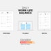 Daily Work Life Balance Planner, Fillable Goals, Work in Progress Log ...