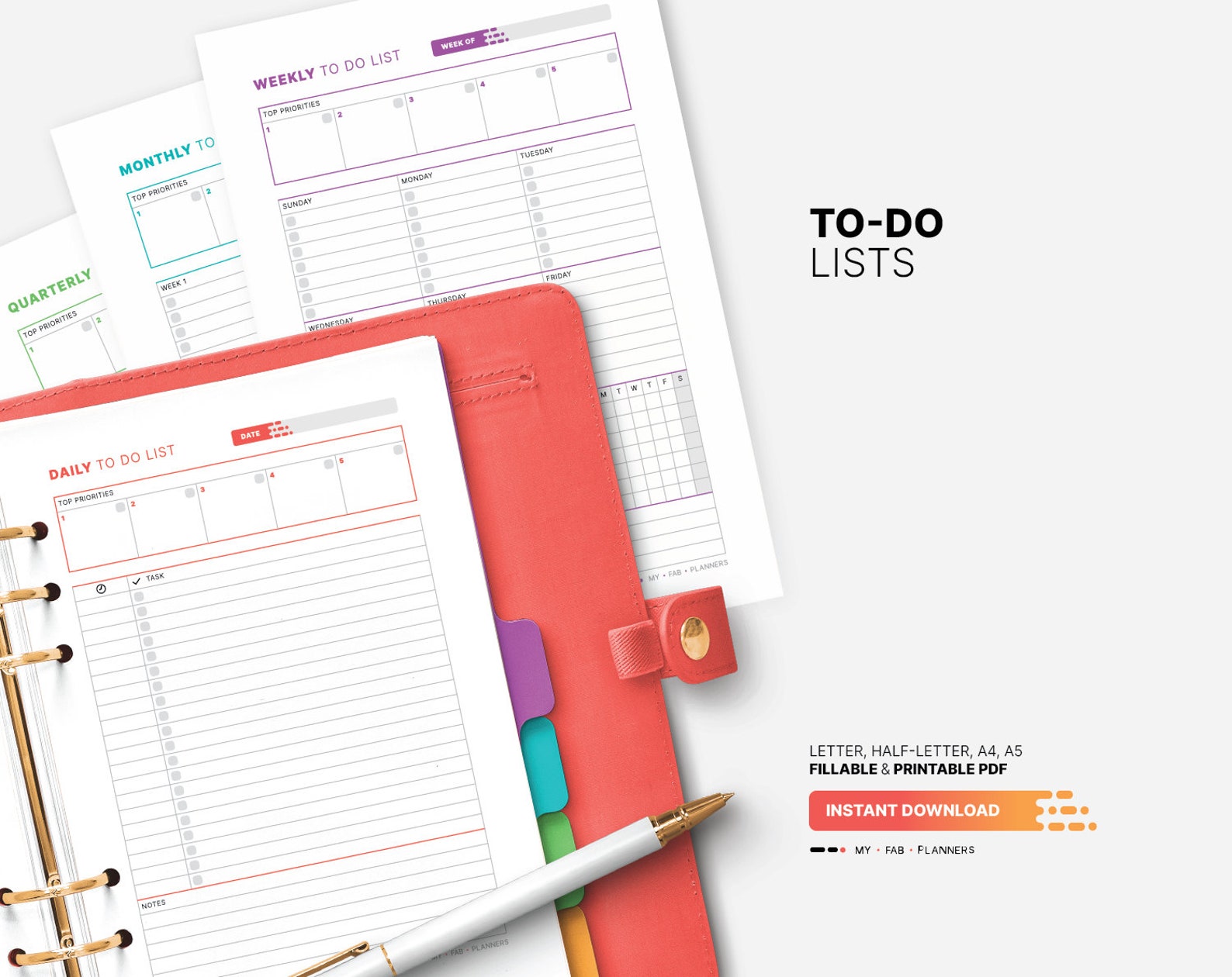 Things to Do Lists, Printable Daily, Weekly, Monthly Work at Home Task ...