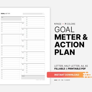 Goal Meter Action Plan, Fillable Printable PDF