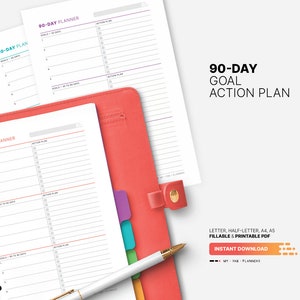 90-day Goal Action Plan, Fillable Goal Setting Worksheet, Chart List ...