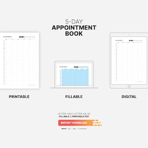 Undated Work Appointment Book, Weekly Hourly Planner, Fillable 15 ...