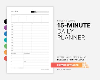Daily Time Template - Etsy