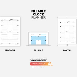 Fillable Clock Fillable Clock, Daily Routine & Rhythm Schedule Planner, Undated ...
