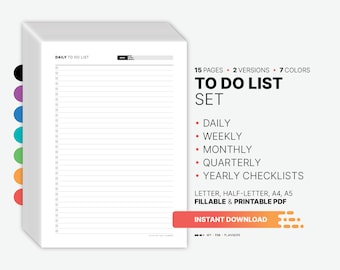 Printable To Do List Template, Task Management Checklist (PDF)