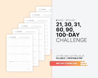 Fillable Goal & Habit Tracker, Printable PDF Template (Digital Download)
