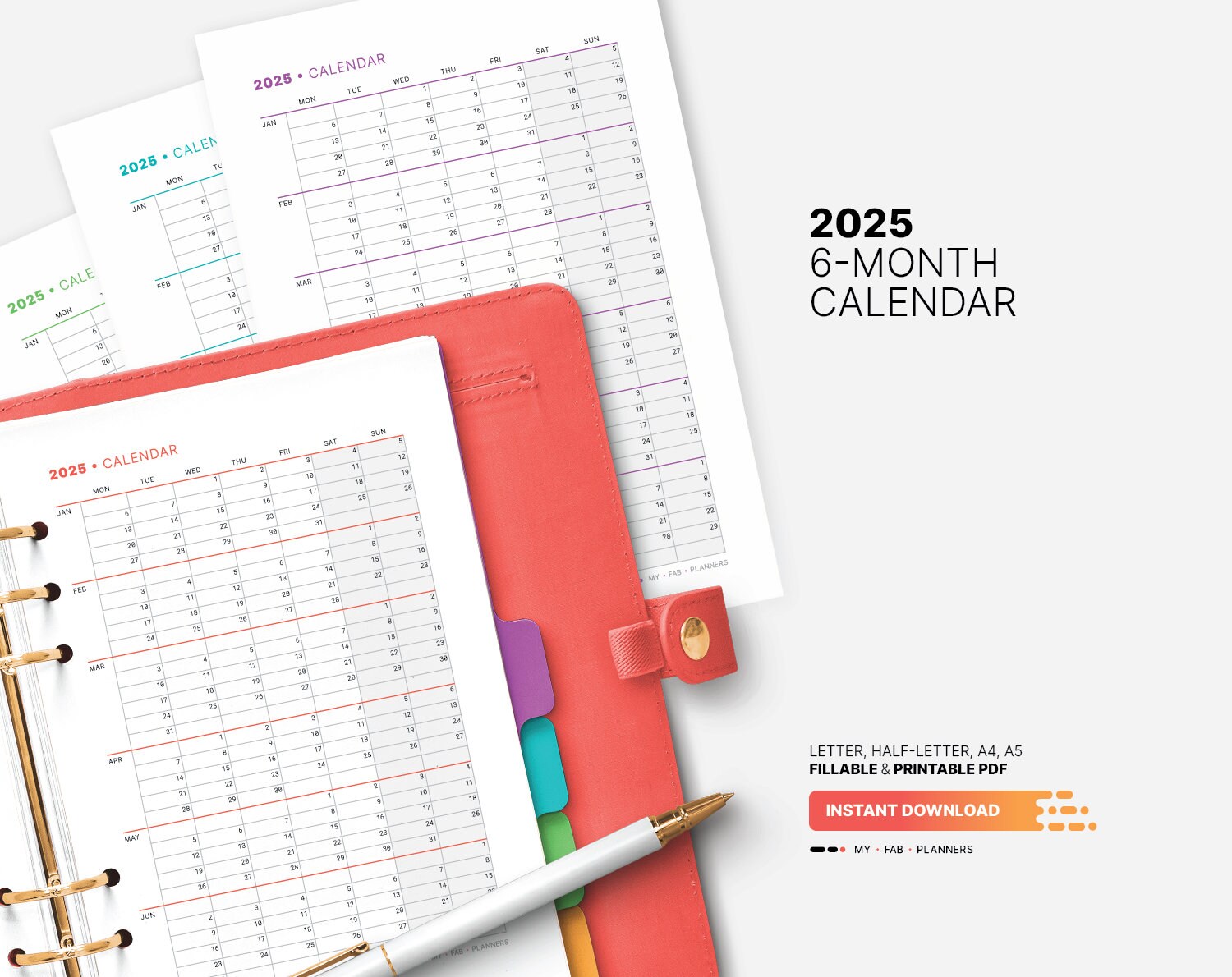 2025-6-month-calendar-printable-family-important-dates-template-fillable-business-work-things-to-do-planner-life-goal-setting-pdf-etsy