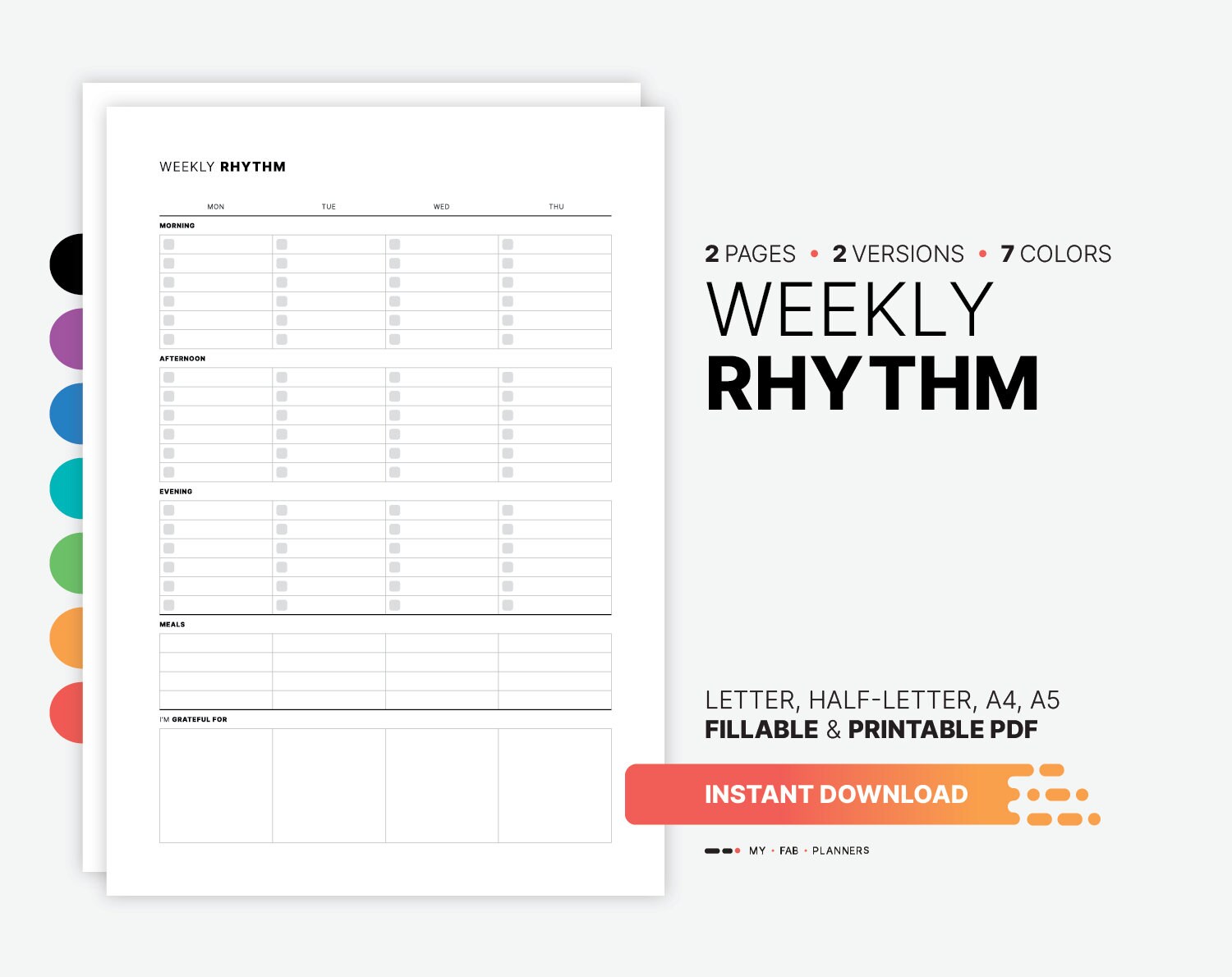 weekly-rhythm-chart-fillable-daily-morning-evening-routine-checklist-planner-for-adults-printable-half-letter-a4-a5-pdf-template-etsy