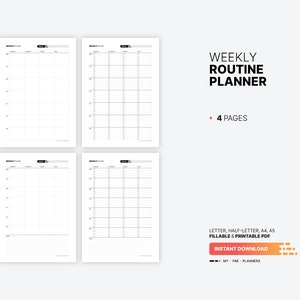 Weekly Routine Planner, Printable Daily Chore Chart, Fillable Morning ...