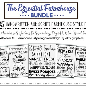 Farmhouse Font Bundle - Farmhouse Fonts, Logos and Graphics - Rustic Fonts & Digital Vector Art Country Font Bundle Instant Digital Download