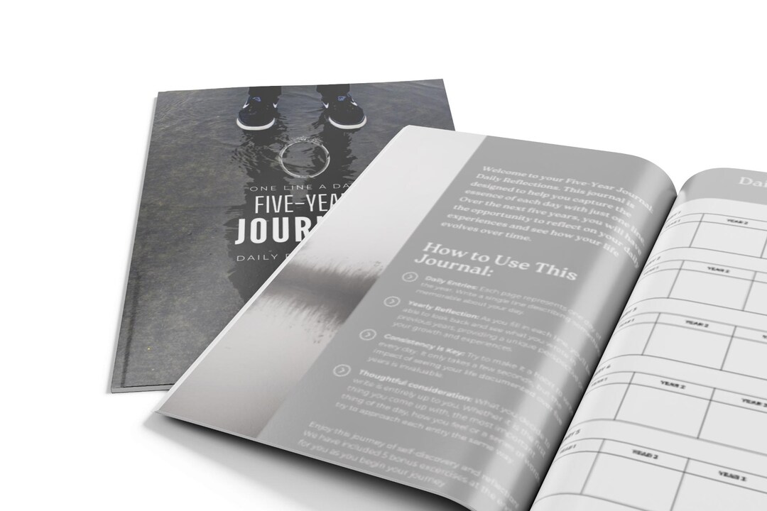 Five-year Journal: Printable 5-year Daily Reflections Journal - One ...