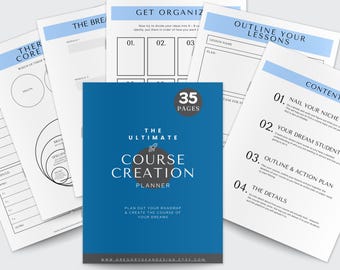 Online Course Planner | 35 Page Printable Workbook (Digital Product)