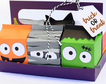 Halloween Monster Treat Boxes Cut Files – DIY Craft (Digital Template)