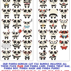 Panda-monium Cut File Bundle! Panda Cut Files for Cutting Machines - SVG PDF AI for Cricut and Silhouette Machines - Panda Bags and Boxes