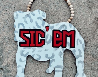 U G A Sic’ em dawg door hanger | Door wreath | Round door sign | Front door | Welcome | Home decor  | fall | football | footballgames
