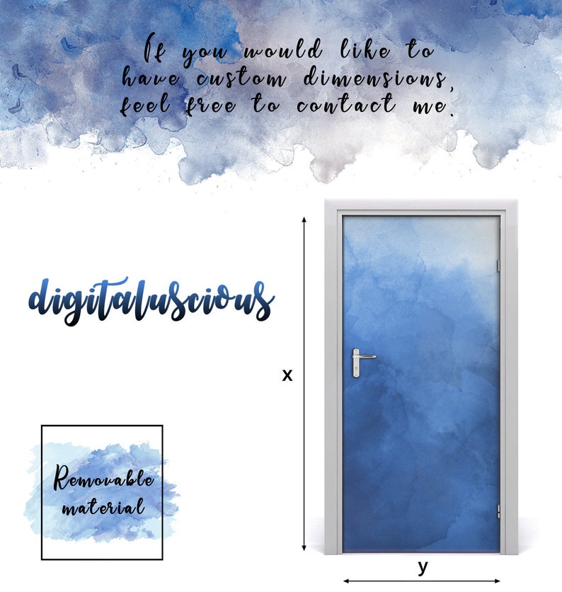 Self adhesive Door wrap removable Peel /& Stick Decal Landscapes Stony beach DS/_923
