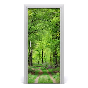 Home Murale Porta Adesivo Senza Bolle Paesaggi Foresta Verde DS_1672