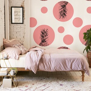 Wallpaper Roll, Removable Wallpaper, Pink Pineapple Wallpaper, Removable wallpaper, Repositionable, Self adhesive, Easy stick,   94R