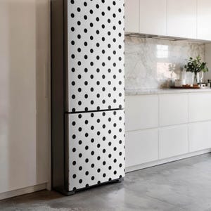 Regular Dot Pattern Fridge Sticker, White Fridge Door Cover, Dining-Room Decoration, Removable Sticker