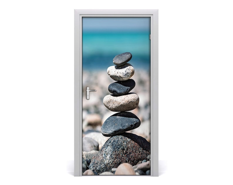Self adhesive Door wrap removable Peel /& Stick Decal Landscapes Stony beach DS/_923