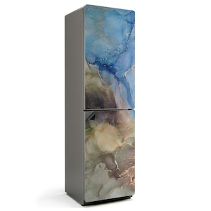Abstract Watercolor Pattern Fridge Magnetic Decal, Blue Fun Fridge Magnet, Housewarming Gift, Refrigerator Skin