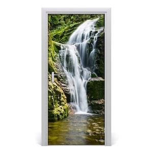 Bubble Free Door wrap, Home Decoration, Self Adhesive Decal Landscapes Waterfall  DS_1949