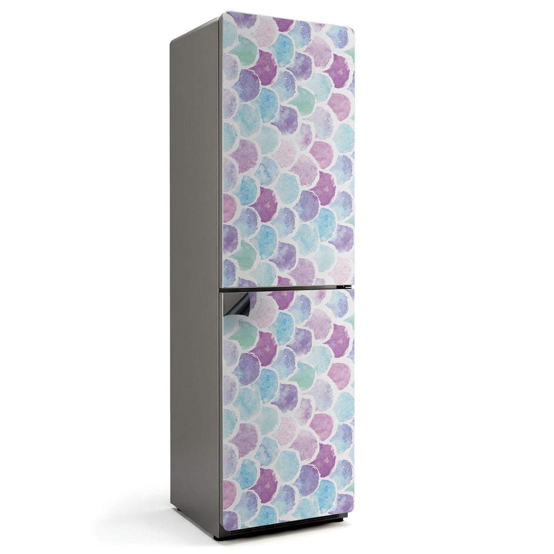Pattern of Delicate Scales Fridge Magnetic Decal, Turquoise Modern ...