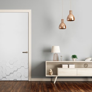 Removable Home Decor Door Sticker Bubble Free Decal Modern Hexagons background  DS_2117