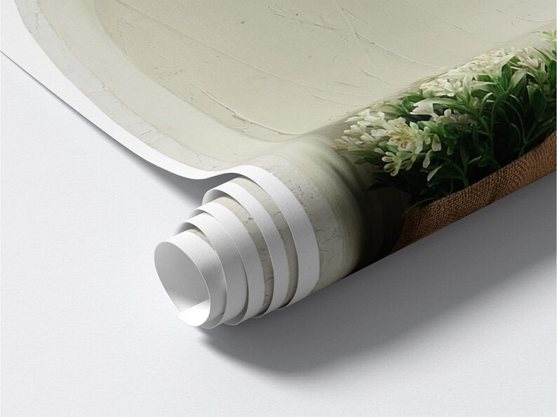 Jute Sticker Fake Recess in the Wall Decal - Jute Bouquet, White Wall Stickers ...
