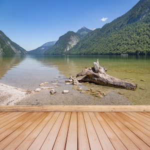 Koenigssee Bavaria repositionable wall mural | wallpaper View over Koenigssee near Berchtesgaden, Bavaria, Germany  temporary wallpaper