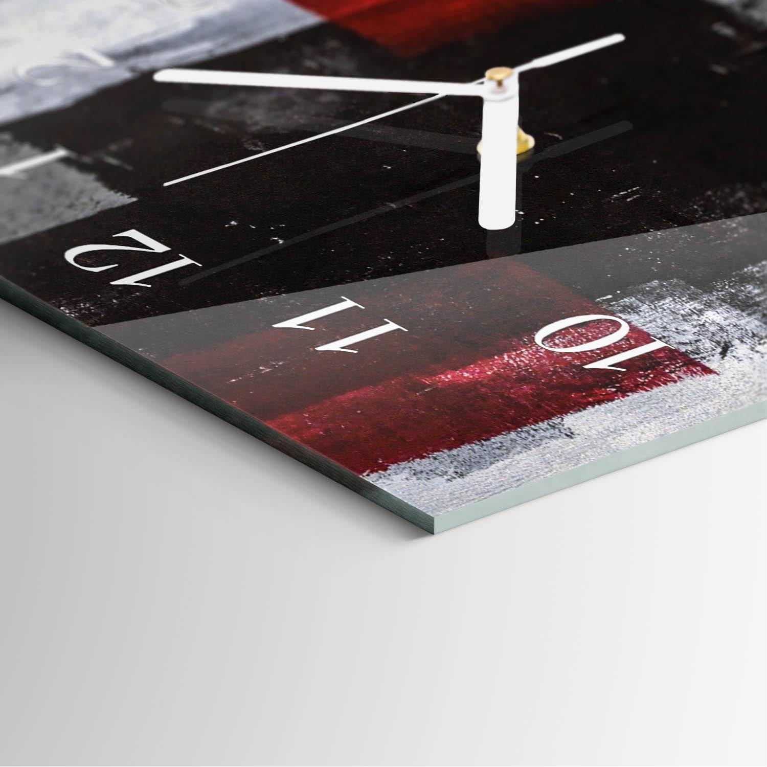 Abstraction Custom Wall Clock, Multicolored Glass Hanging Clock ...