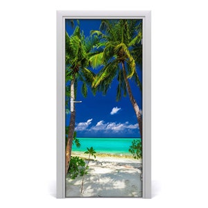 Home Mural Door Bubble Free Sticker Landscapes Tropical beach  DS_2068