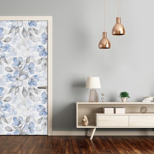 3D Home Art Door Bubble Free Sticker Flowers Floral pattern  DS_1664