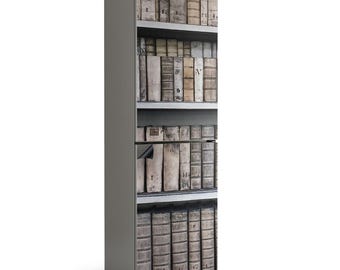 Old Books On The Shelves Fridge Magnetic Decal, Gray Fun Fridge Magnet, Kitchen Makeover, Refrigerator Cover
