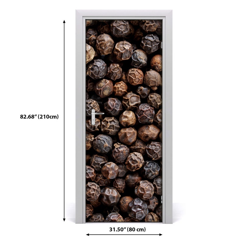 3D Home Art Door Self Adhesive Removable Sticker Food Grains of pepper DS/_709