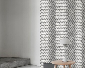 Wallpaper Roll, Removable Wallpaper, Knit Herringbone Wallpaper, Home design, Removable Wallpaper, Wall   Wall Mural, Modern Pattern,  45R