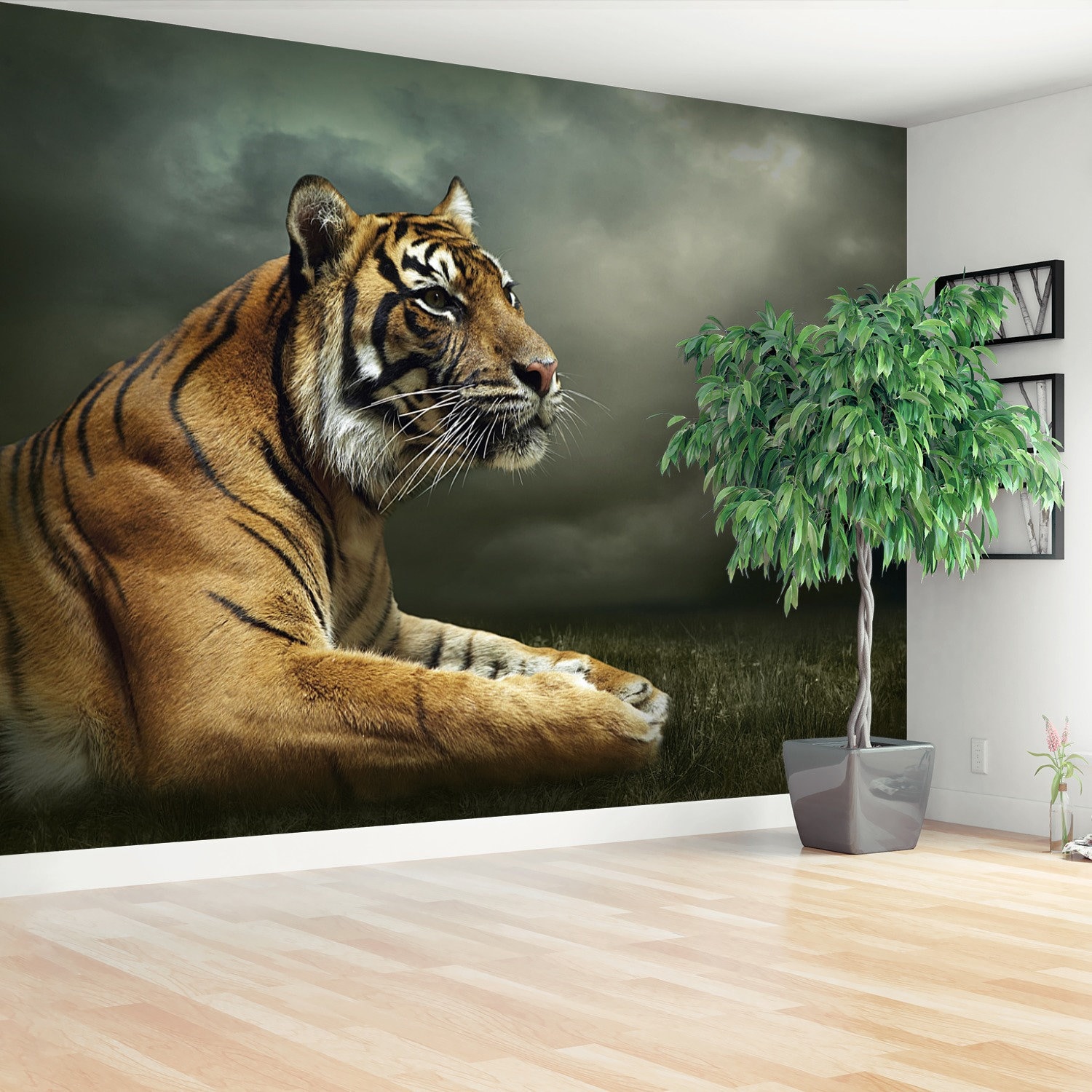 Photographic Wallpaper Vlies Tiger Vinyl Wall Snowy Pines | Fotomurales Decorative | Photographic Wall | Mural |vinilo Decorative 150 X 100 Cm - View #3