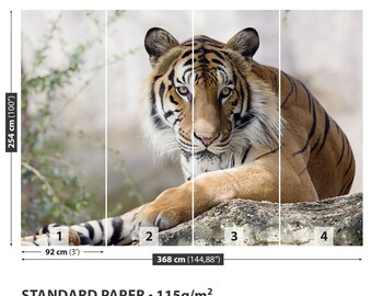 Photographic Wallpaper Vlies Tiger Vinyl Wall Snowy Pines | Fotomurales Decorative | Photographic Wall | Mural |vinilo Decorative 150 X 100 Cm - View #6