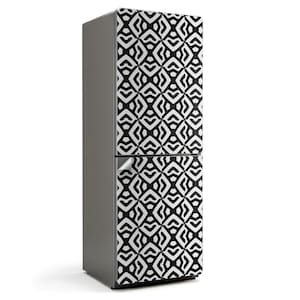 Abstract Wavy Pattern Fridge Sticker, Black And White Fridge Door Cover, Removable Sticker, Housewarming Gift