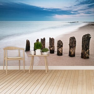 On shore vinyl or self-adhesive photo wallpaper | wallcovering On shore of the Baltic Sea.  non woven vinyl photomural wall covering nature
