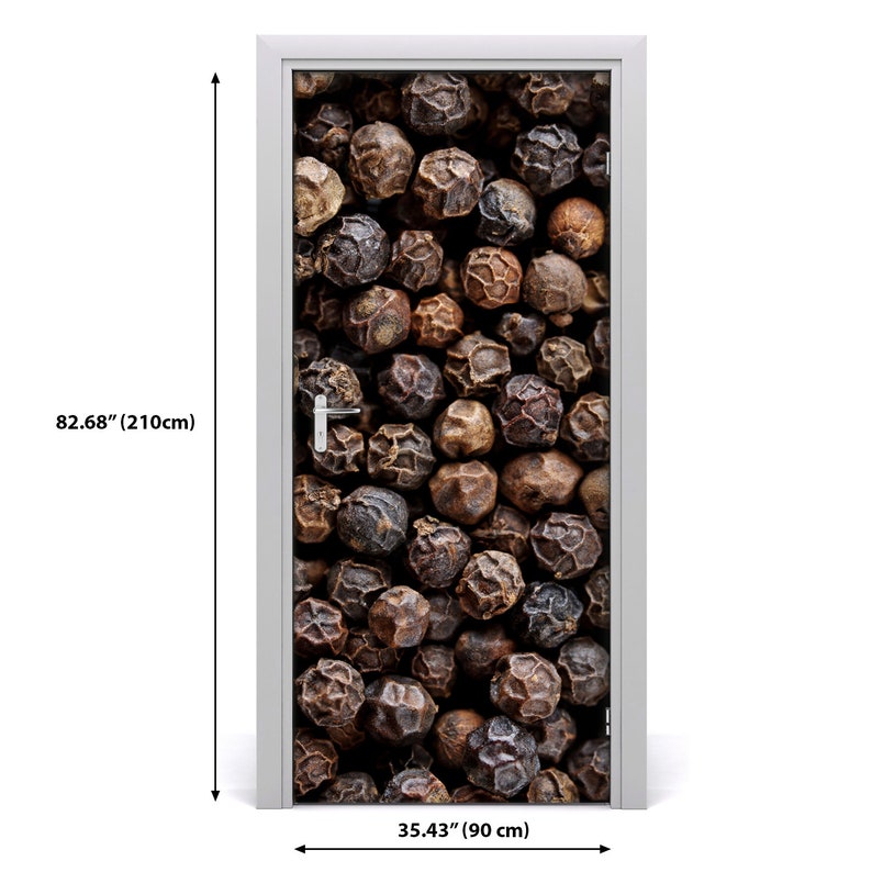 3D Home Art Door Self Adhesive Removable Sticker Food Grains of pepper DS/_709