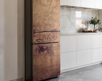 Vinilo para refrigerador con textura de madera, adhesivo marrón para refrigerador, regalo de inauguración de la casa, adhesivos para cocina