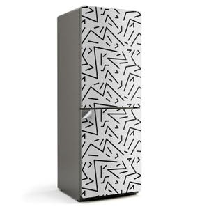 Dynamic Line Pattern Fridge Sticker, White Fridge Door Cover, Kitchen Decoration, Patterned Stickers
