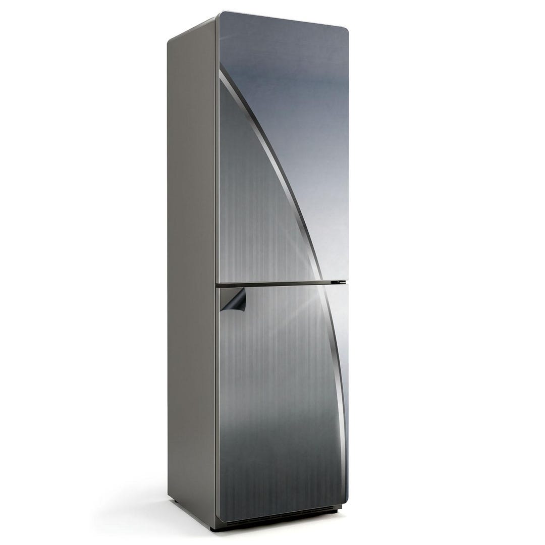 Modern Metallic Pattern Fridge Magnetic Decal, Gray Modern Fridge ...