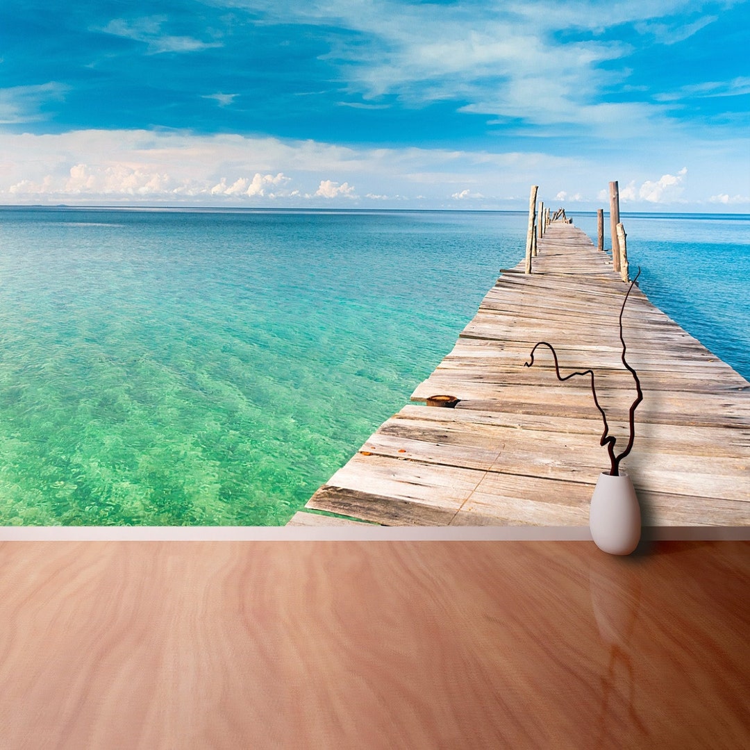 Jetty Sea Traditional Paste & Glue or Removable Wall Mural ...