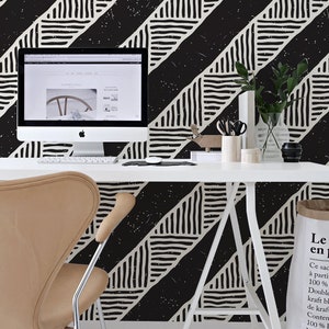 Wallpaper Roll, Removable Wallpaper, Ethnic Seamless Pattern, Diagonal, Abstract, Removable Wallpaper,      163R