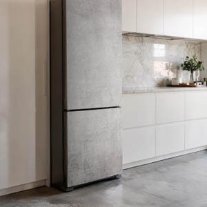 Raw Concrete Texture Fridge Door Cover, Gray Refrigerator Sticker, Kitchen Stickers, Dining-Room Decoration