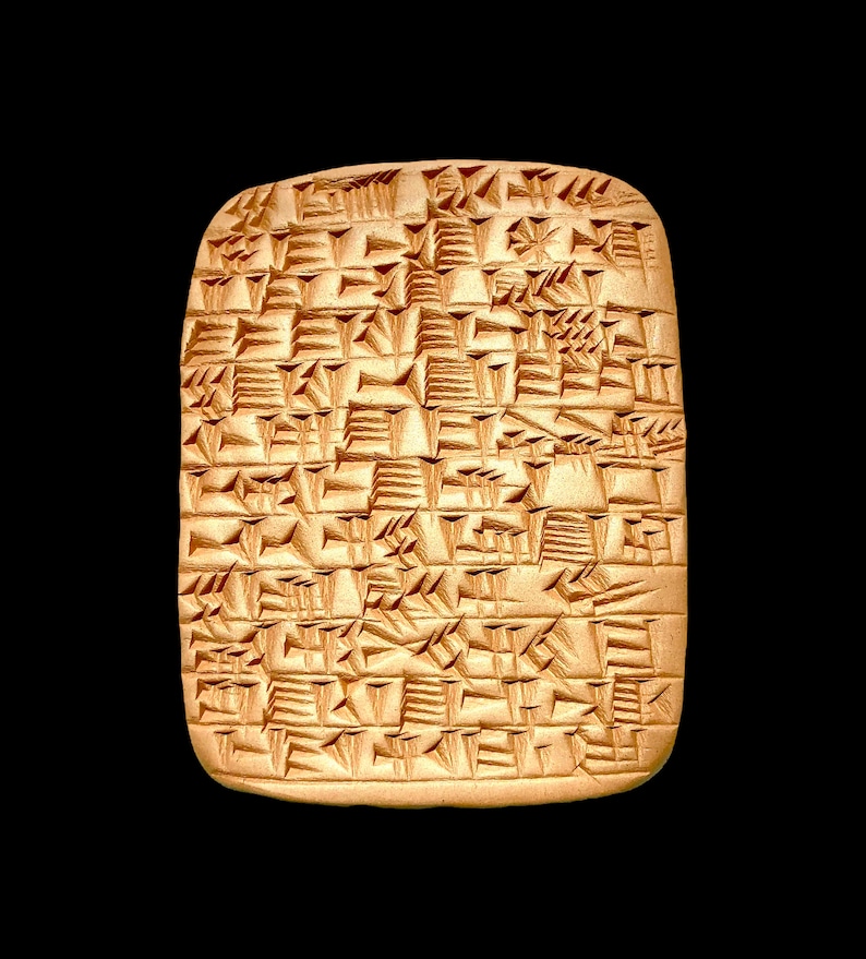 Ancient Samarin Script Handmade Sumerian Marriage Contract Clay Tablet - Ancient Cuneiform Art ...