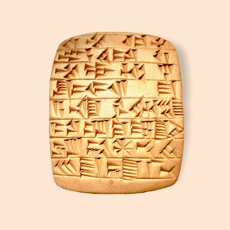 Ancient Samarin Script Handmade Sumerian Good Luck Clay Tablet Large - Cuneiform Script - Etsy