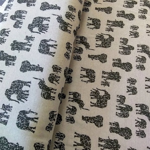 Organic Knit Fabric, STOF Fabrics, Avalana, Organic, Half Yard, Jacquard Knit, Elephants, Knit Fabric, Oeko-Tex, Cotton, 100% Cotton