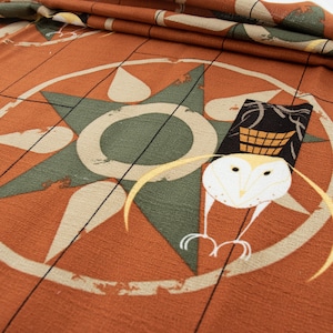 Organic Barkcloth, Fabric, Half Yard, Hexit, Owl, Charley Harper, 100% Organic Cotton, Organic, Cotton, Barn, Organic Fabric